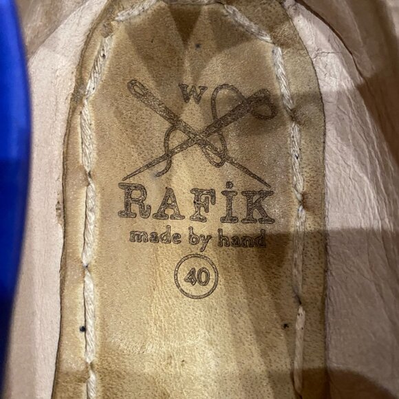 Rafik Handmade Turkish Leather Sabah Slip On Shoes Size 40 (Womens 9.5) Blue - Picture 6 of 6